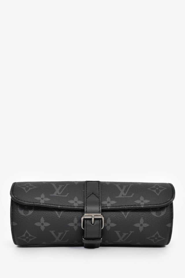 Louis Vuitton Monogram Eclipse Canvas 3 Watch Case