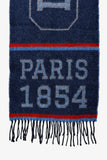 Louis Vuitton Navy/Red Wool/Cashmere Logo Fringe Scarf