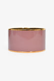 Hermes Mauve/Gold Toned Enamel Extra Wide Bangle