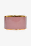 Hermes Mauve/Gold Toned Enamel Extra Wide Bangle