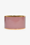 Hermes Mauve/Gold Toned Enamel Extra Wide Bangle