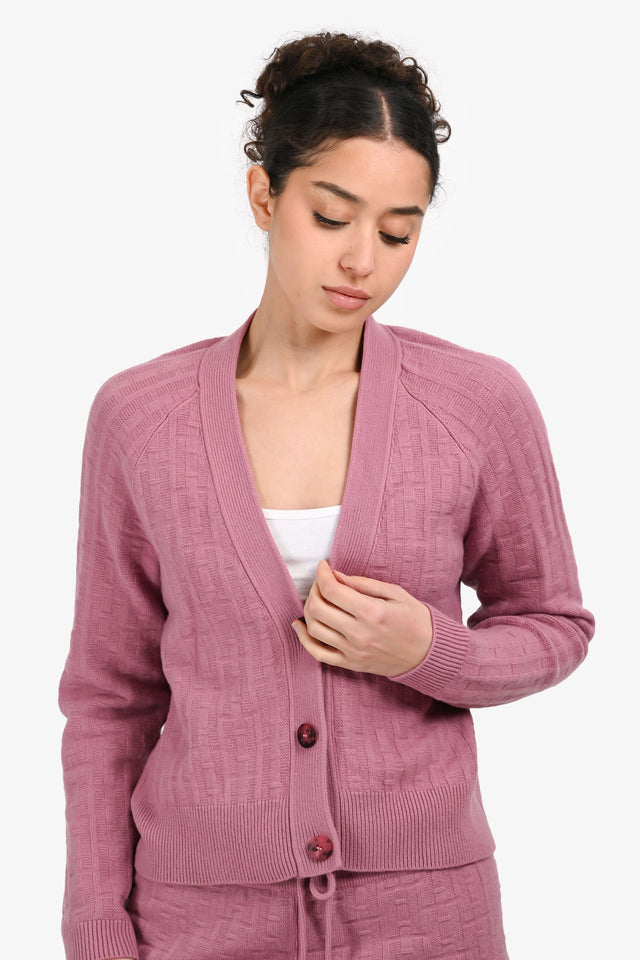 Hermes Mauve Purple Wool H Knit igan Size 34