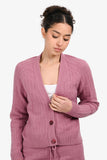 Hermes Mauve Purple Wool H Knit igan Size 34