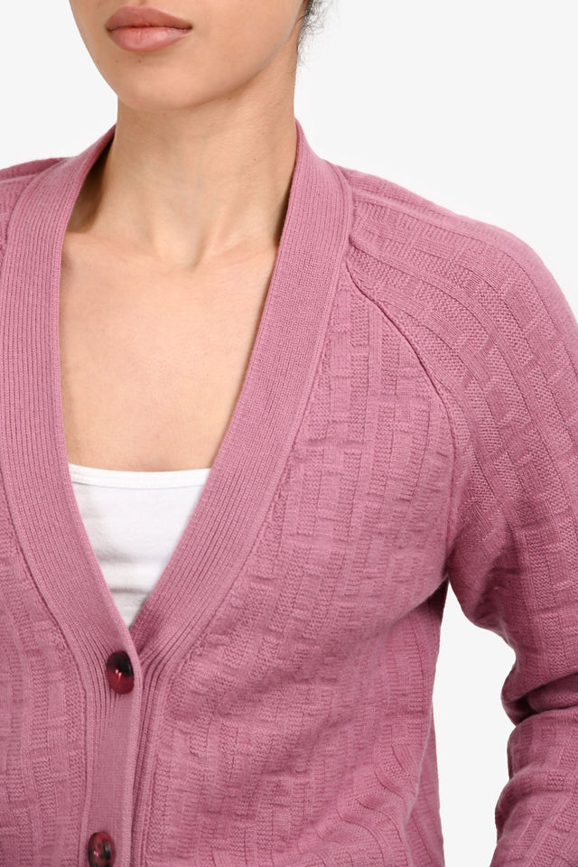 Hermes Mauve Purple Wool H Knit igan Size 34