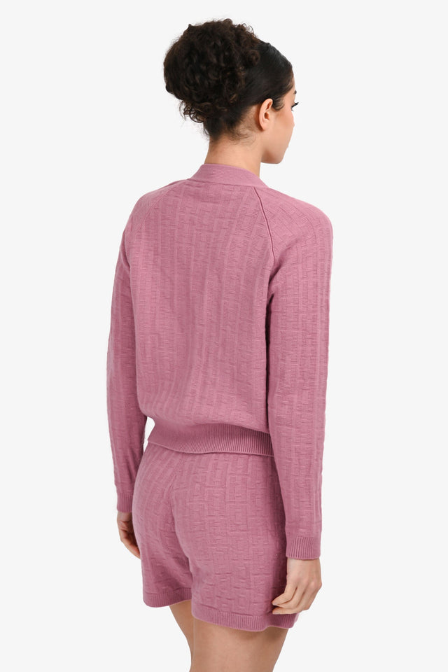 Hermes Mauve Purple Wool H Knit igan Size 34