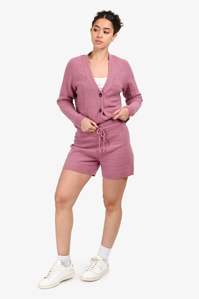 Hermes Mauve Purple Wool H Knit Shorts Size 42