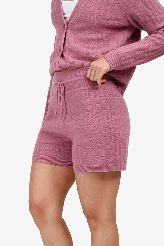 Hermes Mauve Purple Wool H Knit Shorts Size 42
