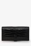 Hermes 2017 Black Alligator Shiny Leather Bearn Classique Wallet