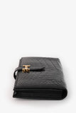Hermes 2017 Black Alligator Shiny Leather Bearn Classique Wallet