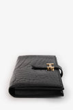 Hermes 2017 Black Alligator Shiny Leather Bearn Classique Wallet