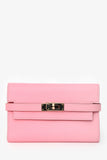Hermes 2016 Pink Epsom Leather Kelly Depliant Medium Trifold Wallet