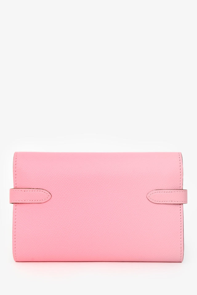 Hermes 2016 Pink Epsom Leather Kelly Depliant Medium Trifold Wallet