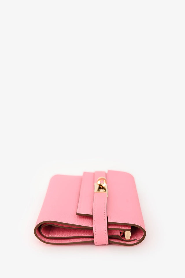 Hermes 2016 Pink Epsom Leather Kelly Depliant Medium Trifold Wallet