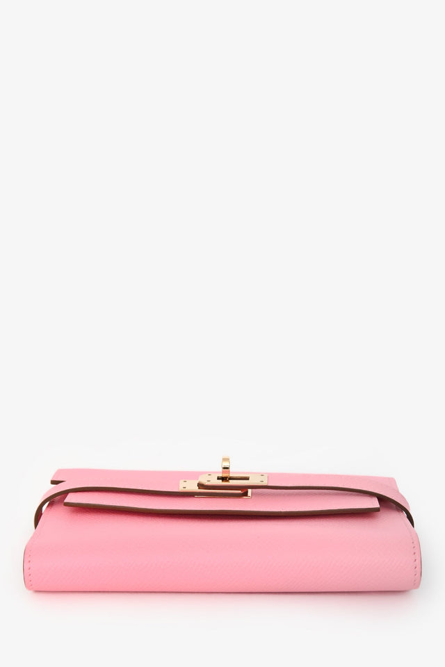 Hermes 2016 Pink Epsom Leather Kelly Depliant Medium Trifold Wallet