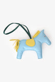 Hermes Sky Blue/Yellow Leather Rodeo GM Charm