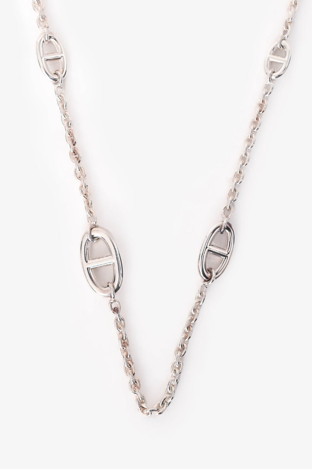 Hermes Sterling Silver Farandole Long Necklace 160