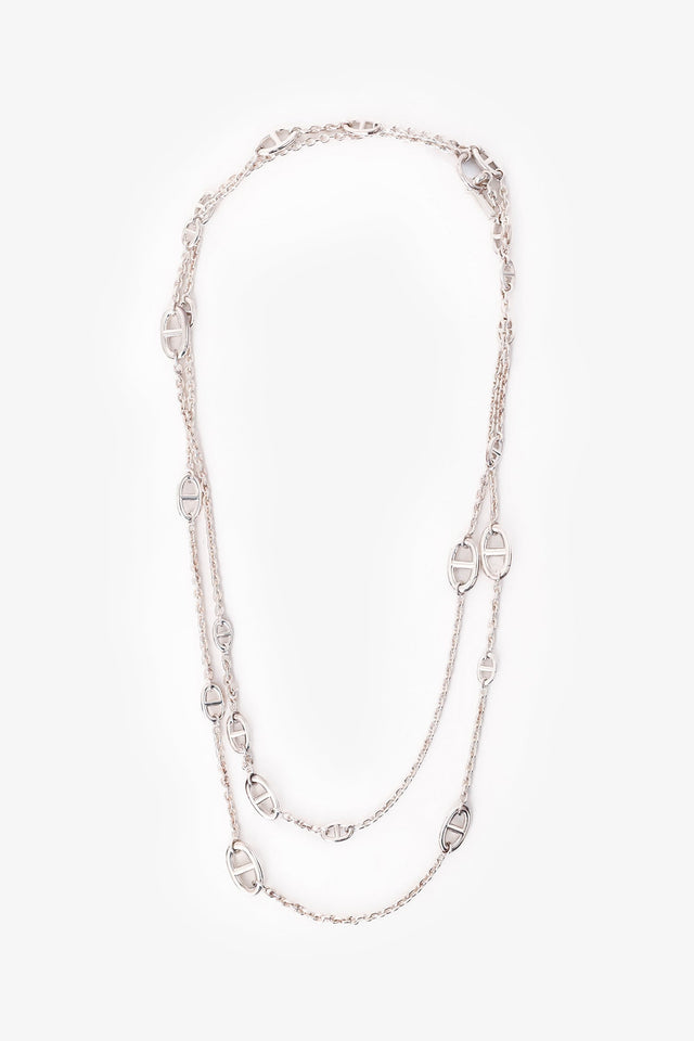 Hermes Sterling Silver Farandole Long Necklace 160