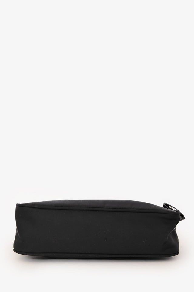 Prada Black Nylon Red Logo Re-Edition 2000 Shoulder Bag