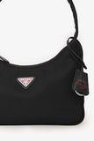 Prada Black Nylon Red Logo Re-Edition 2000 Shoulder Bag