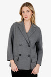 Prada Grey Wool/Angora Double Breasted Blazer Size 36