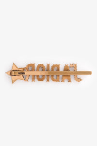 Christian Dior Aged Gold Tone Metal Crystal Embellished J'ADior Hair Clip