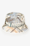 Hermes White Foliate Patterned Bucket Hat Size 56