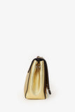 Louis Vuitton 2017 Gold Metallic Taurillon Leather 'LockMe' BB Chain Bag with Strap