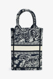 Christian Dior Navy/Cream 'Toile de Jouy' Vertical Mini Book Tote