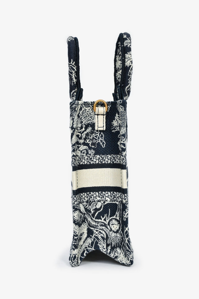 Christian Dior Navy/Cream 'Toile de Jouy' Vertical Mini Book Tote