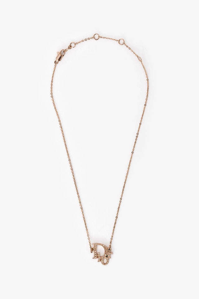 Christian Dior Gold Tone 'Dior' Necklace