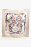 Hermes Beige/White Silk 'Brides des Gala en fleur' Scarf 90