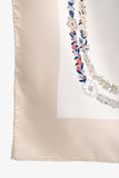 Hermes Beige/White Silk 'Brides des Gala en fleur' Scarf 90