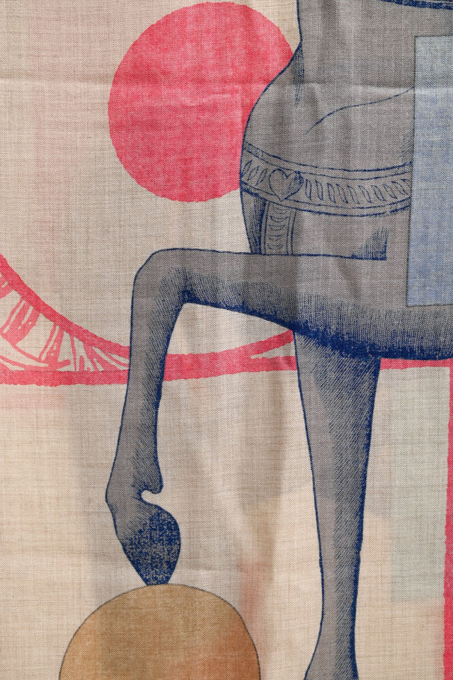 Hermes Pink Multicolour Cashmere/Silk 'Cavalier en Formes' 140