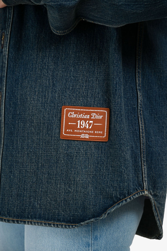 Christian Dior 2021 Blue Denim '1947' Patch Jacket Size 38