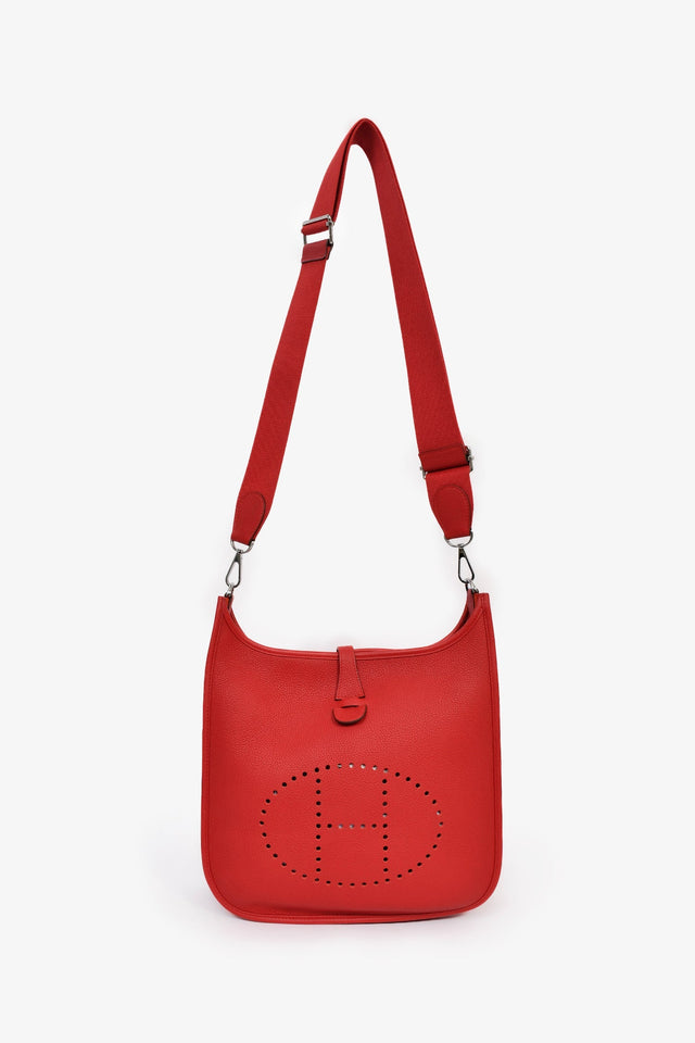 Hermes 2019 Rouge Piment Clemence Evelyne III 29 with Strap