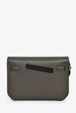 Hermes 2022 Vert De Gris/Black Leather Kelly Dépêches 25 Pouch