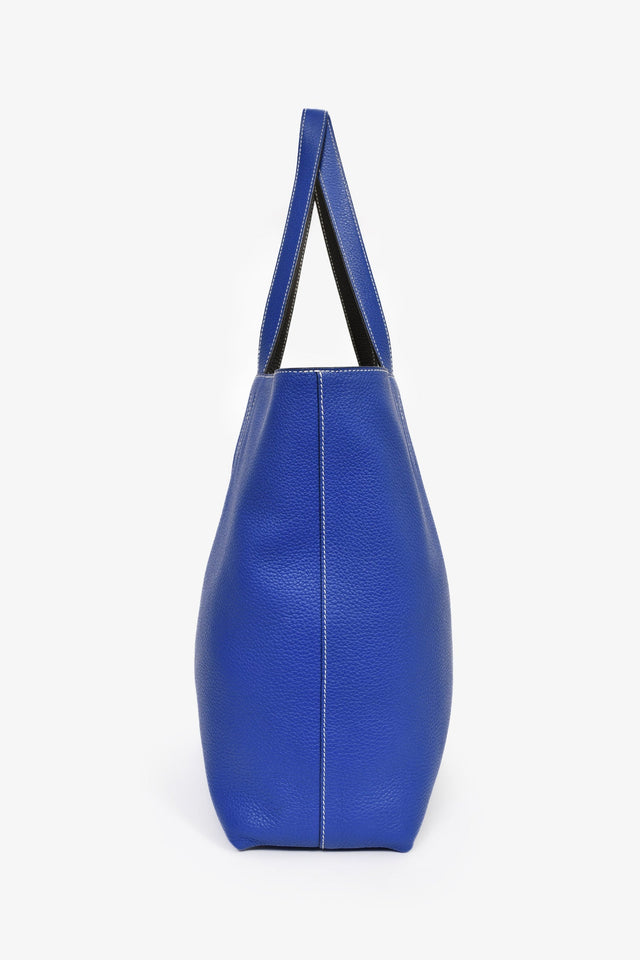 Hermes Blue/Grey Leather Reversible Tote