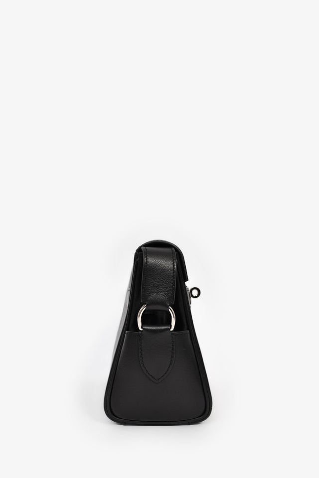 Hermes 2025 Black Leather Kelly PM Messenger Bag