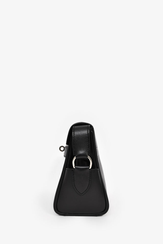 Hermes 2025 Black Leather Kelly PM Messenger Bag