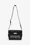 Hermes 2025 Black Leather Kelly PM Messenger Bag