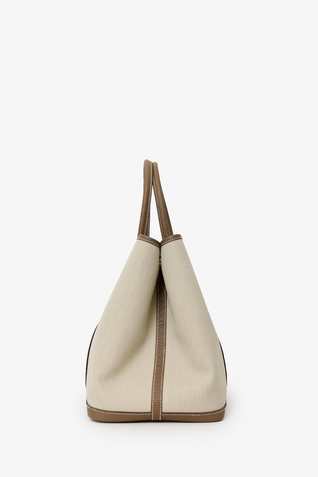 Hermes 2023 Beige Canvas/Taupe Negonda Leather Garden Party 36 Bag