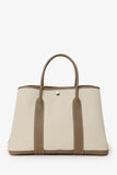 Hermes 2023 Beige Canvas/Taupe Negonda Leather Garden Party 36 Bag