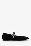 Hermes Black Velvet Jane Ballet Flat Size 37.5
