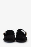 Hermes Black Velvet Jane Ballet Flat Size 37.5