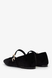 Hermes Black Velvet Jane Ballet Flat Size 37.5