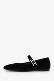 Hermes Black Velvet Jane Ballet Flat Size 37.5