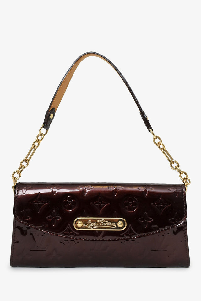 Louis Vuitton 2010 Amarante Vernis Sunset Boulevard Wallet On Chain