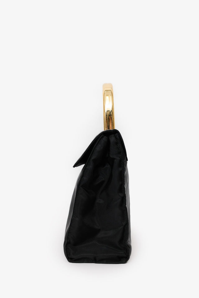 Prada Black Nylon Tessuto Top Handle Bag
