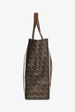 Burberry Bridle Brown TB Monogram Canvas Stripe Vertical Tote