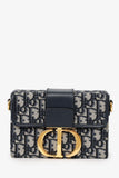 Christian Dior Navy Oblique Montaigne 30 Box Bag